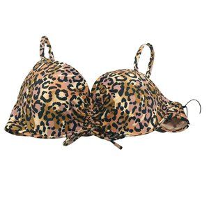 Shade And Shore Women's Sz 36C Underwire Lightly Lined Tie Front Bikini Swim Top